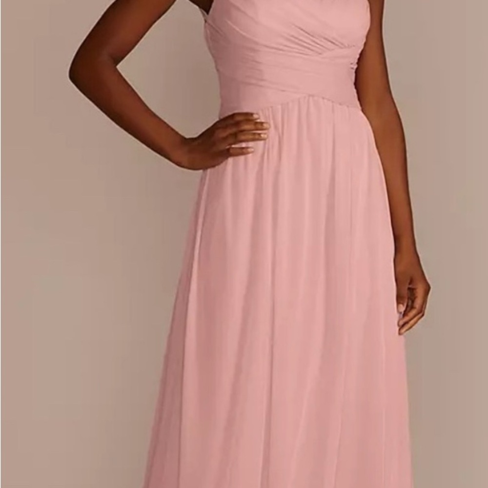 David’s Bridal ballet colored brides maid dress